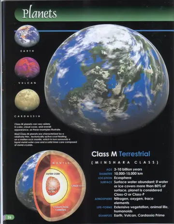 A large blue-and-white Class M planet resembling Earth, shown with clouds, oceans and continents.