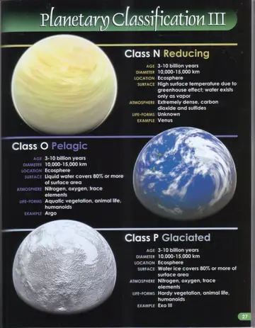Class N Reducing planet, a dense pale-yellow greenhouse world resembling Venus.