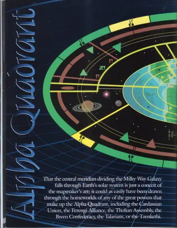 Familiar landmarks of the Alpha Quadrant seen from an unfamiliar perspective: the San Francisco region on Earth (including Starfleet Headquarters and Starfleet Academy), shown on a Cardassian tactical map intercepted by allied forces shortly after the Breen attack on Earth in 2375.