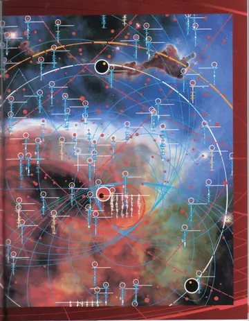Full-page star map of the Beta Quadrant, showing densely plotted star systems against the surrounding nebulae.