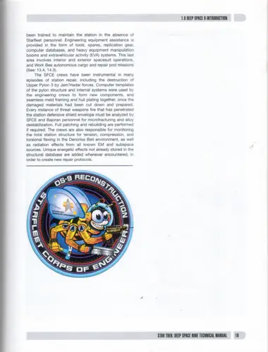 DS-9 Reconstruction — Starfleet Corps of Engineers mission patch
