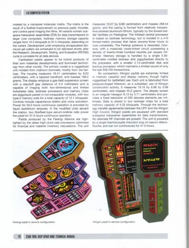 Ferengi padd in service configuration; Klingon padd in service configuration