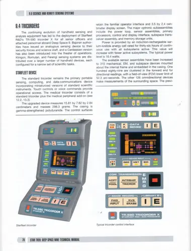 Starfleet tricorder; Typical tricorder control interface