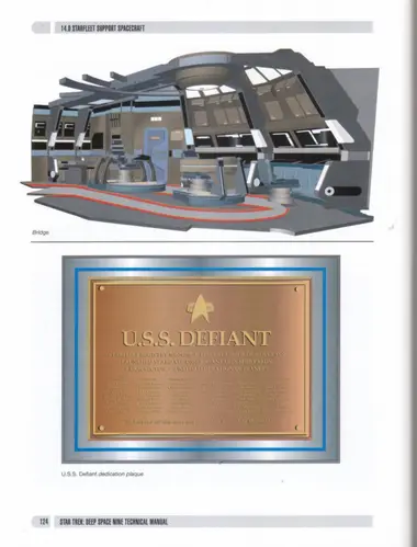 Bridge; U.S.S. Defiant dedication plaque