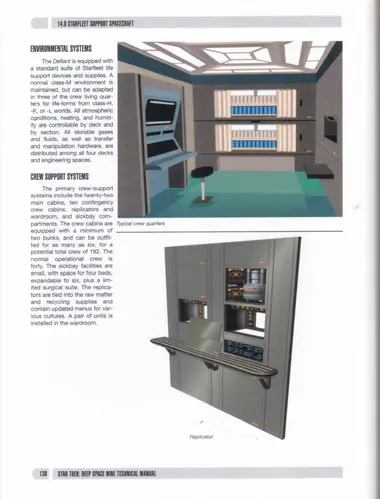 Typical crew quarters; Replicator