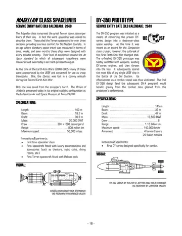 Magellan class spaceliner (design by Rick Sternbach, as redrawn by Lawrence Miller)