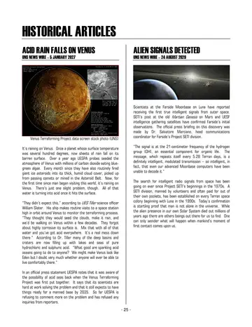 Venus Terraforming Project data screen stock photo (UNS)