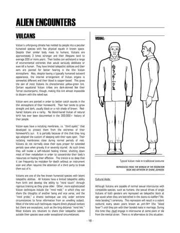 Typical Vulcan male in traditional costume – reproduced from The Worlds of the Federation, book and artwork by Shane Johnson