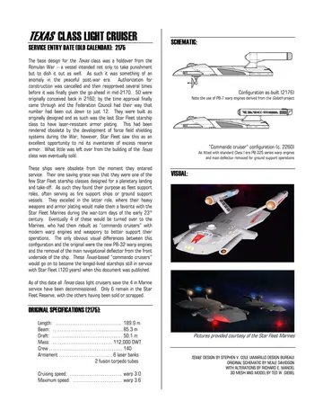 Configuration as-built (2176). Note the use of PB-7 warp engines derived from the <em>Goliath</em> project.