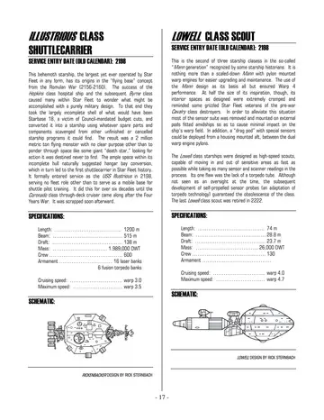 Illustrious class shuttlecarrier schematic. Design by Rick Sternbach.
