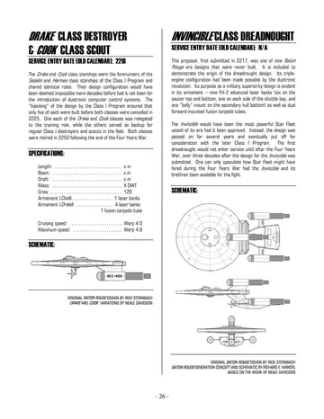 Drake and Cook class schematic (NCC-400). Original Baton Rouge design by Rick Sternbach; Drake and Cook variations by Neale Davidson.