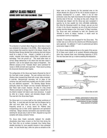Original Hunt proposal; Surya class as built. Original Surya design by Aridas Sofia; Hunt schematic courtesy of the Starship Schematic Database; Surya schematic by Neale Davidson.