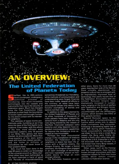 Full-color photograph of the U.S.S. Enterprise NCC-1701-D in flight against a starfield.