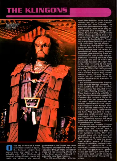 Closeup of a Klingon of the Klingon vessel Pagh.