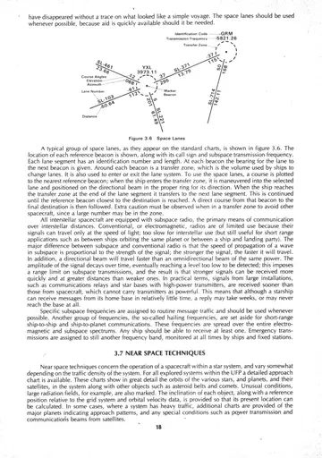 Figure 3.6 Space Lanes — diagram of intersecting space lanes with ship symbols illustrating traffic flow along the lanes.