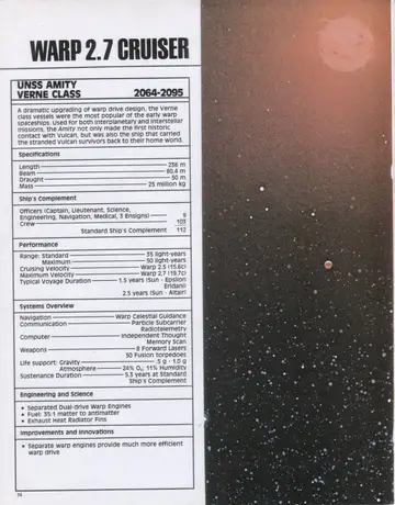 UNSS Amity, Verne Class: specification panel.