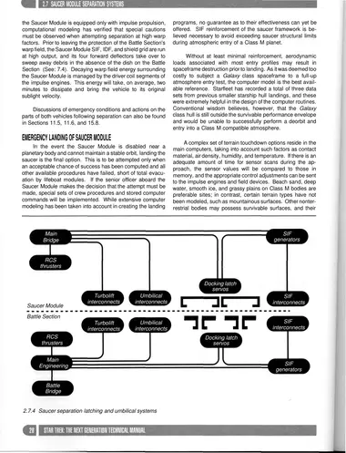 Saucer separation latching and umbilical systems