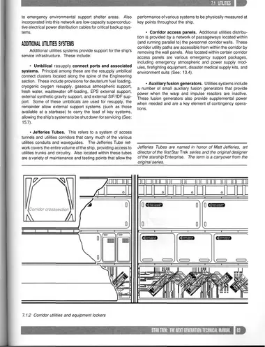 Corridor utilities and equipment lockers
