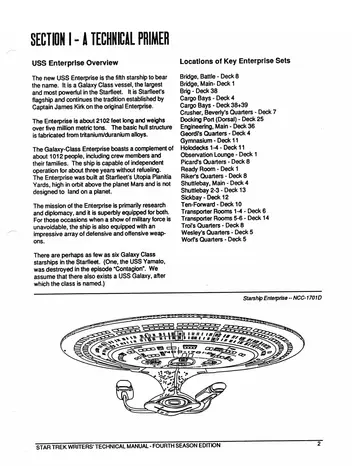 Starship Enterprise -- NCC-1701-D (top-view line drawing of the Galaxy Class USS Enterprise)