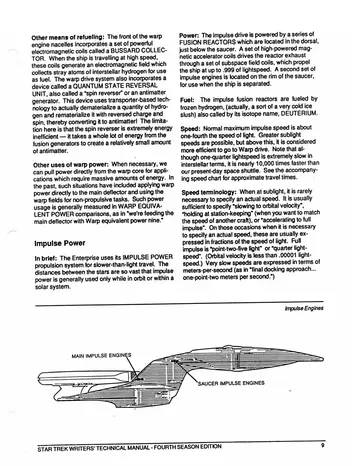 Impulse Engines &mdash; diagram showing the Main Impulse Engines and the Saucer Impulse Engines.