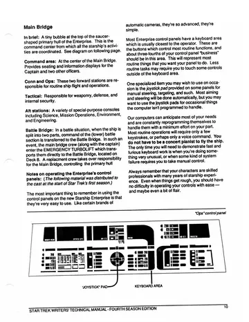 &ldquo;Ops&rdquo; control panel &mdash; diagram of an Ops console identifying the Joystick Pad and the Keyboard Area.
