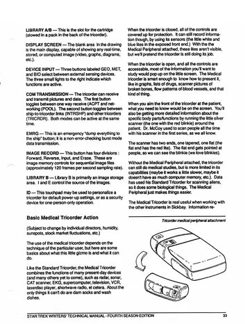 Tricorder medical peripheral attachment &mdash; drawing of the Medical Tricorder with its peripheral and hand-held silver scanner.